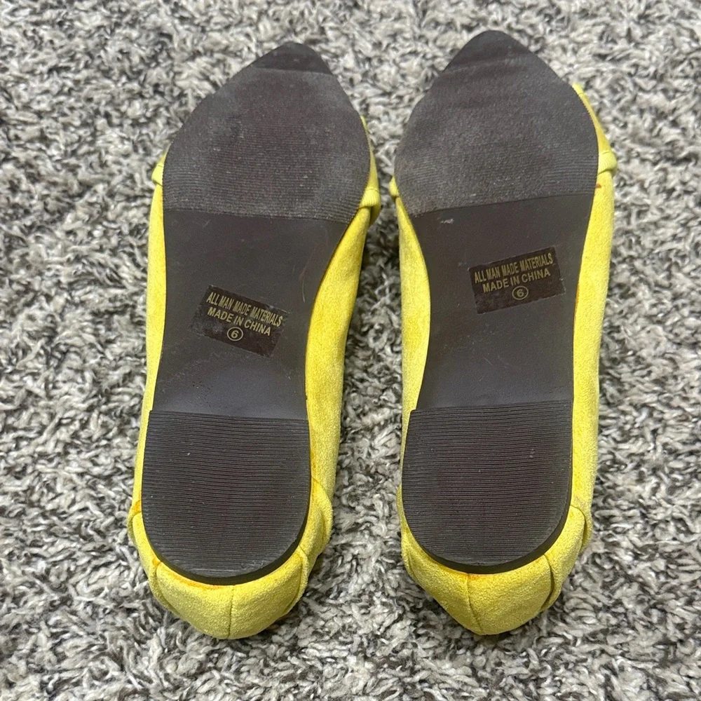 Chase + Chloe Yellow Embellished Flats - Picture 2 of 2